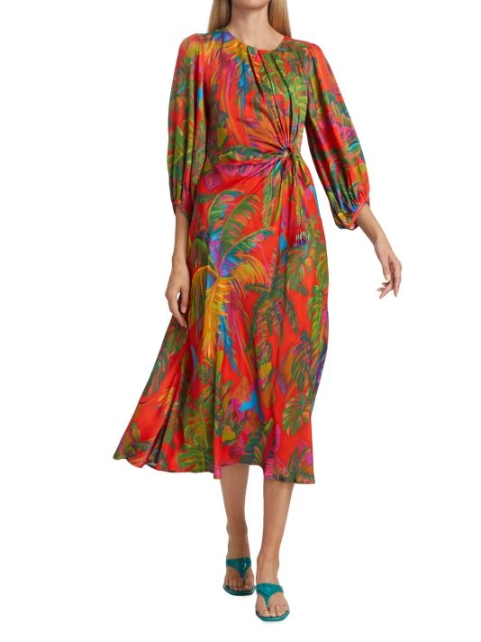 Farm Rio Urban Jungle Cut-Out Midi-Dress 5 Farm Rio Urban Jungle Cut-Out Midi-Dress - Image 3
