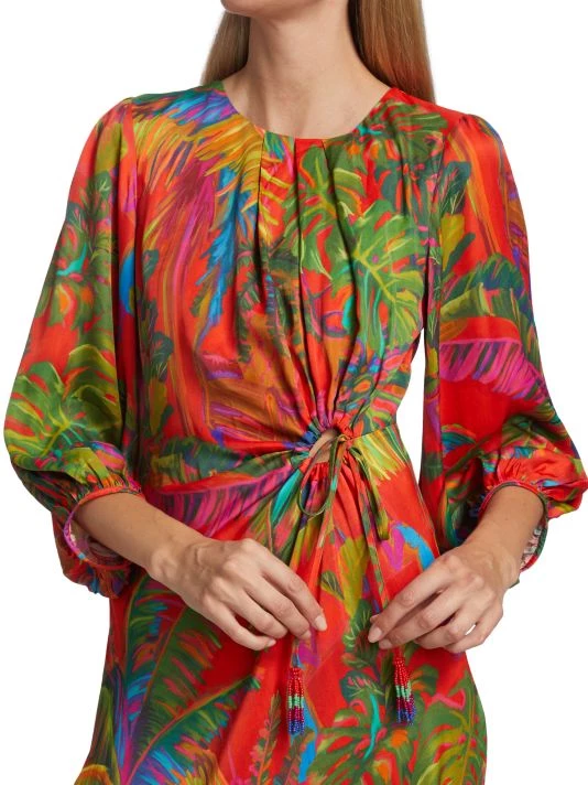 Farm Rio Urban Jungle Cut-Out Midi-Dress 8 Farm Rio Urban Jungle Cut-Out Midi-Dress - Image 6