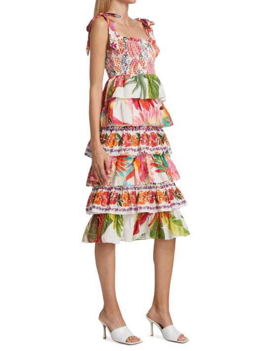 Farm Rio Tropical Print Tiered Cotton Dress 4 Farm Rio Tropical Print Tiered Cotton Dress - Image 2