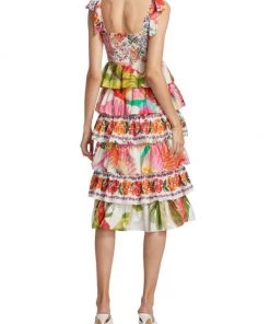 Farm Rio Tropical Print Tiered Cotton Dress 13 Farm Rio Tropical Print Tiered Cotton Dress -Farm Rio And Pom Pom at Home Sales unnamed file 910