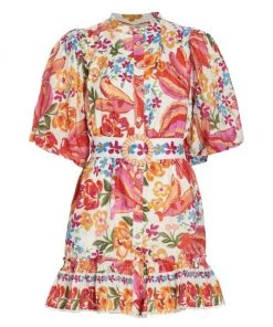 Farm Rio Spring Bananas Belted Minidress