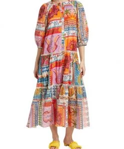 Farm Rio Summer Stitches Eyelet Maxi Dress 11 Farm Rio Summer Stitches Eyelet Maxi Dress -Farm Rio And Pom Pom at Home Sales unnamed file 944