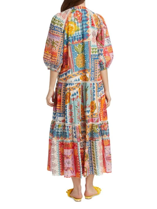 Farm Rio Summer Stitches Eyelet Maxi Dress 7 Farm Rio Summer Stitches Eyelet Maxi Dress - Image 5