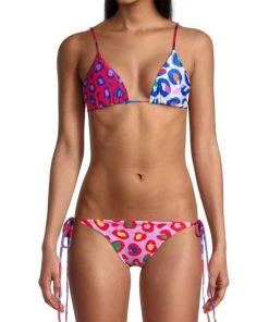 Farm Rio Leopard Pop Triangle Bikini Top -Farm Rio And Pom Pom at Home Sales unnamed file 965
