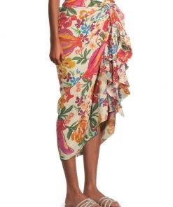 Farm Rio Spring Banana Cotton & Metallic Sarong -Farm Rio And Pom Pom at Home Sales unnamed file 983