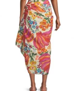 Farm Rio Spring Banana Cotton & Metallic Sarong -Farm Rio And Pom Pom at Home Sales unnamed file 984